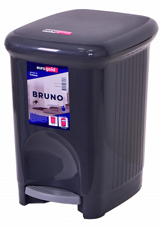 Відро для сміття з педаллю 16л  Eurogold Bruno антрацит, 841116