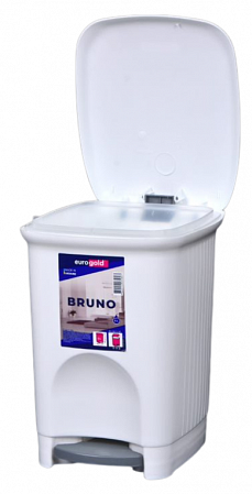 Відро для сміття з педаллю 16л  Eurogold Bruno біле, 841116